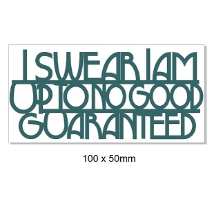 I swear I am up to no good guaranteed  100 x 50mm Pack of 5